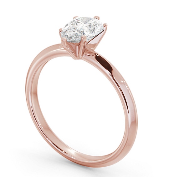 Pear Diamond Knife Edge Band Engagement Ring 18K Rose Gold Solitaire ENPE29_RG_THUMB1