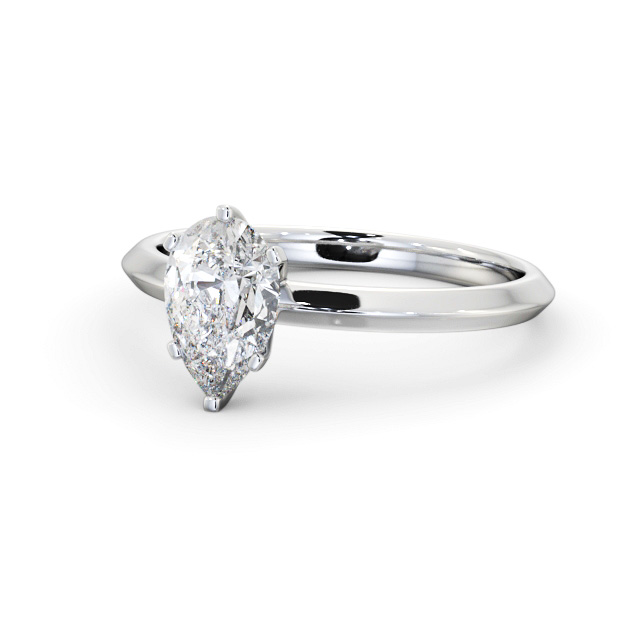 Pear Diamond Engagement Ring Platinum Solitaire - Letisha ENPE29_WG_FLAT