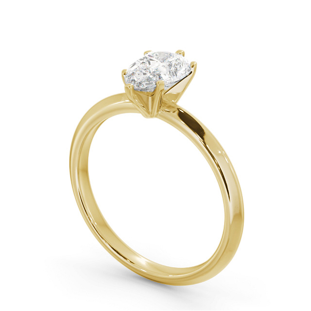 Pear Diamond Engagement Ring 9K Yellow Gold Solitaire - Letisha ENPE29_YG_SIDE
