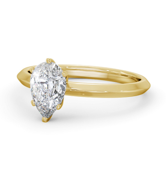 Letisha Pear Diamond Engagement Ring Six Claw Knife Edge Band ENPE29_YG_THUMB2 