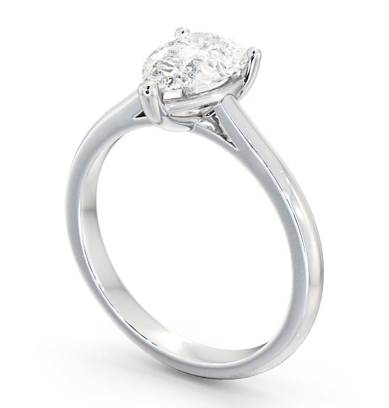 Pear Diamond Classic Engagement Ring 9K White Gold Solitaire ENPE2_WG_THUMB1 