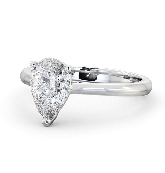  Pear Diamond Engagement Ring 18K White Gold Solitaire - Elphin ENPE2_WG_THUMB2 