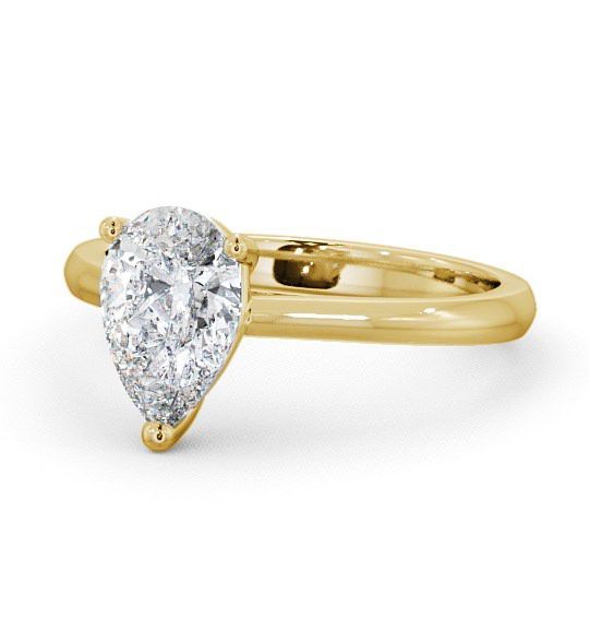  Pear Diamond Engagement Ring 9K Yellow Gold Solitaire - Elphin ENPE2_YG_THUMB2 