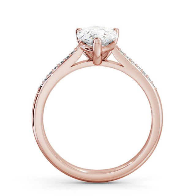 Pear Diamond Engagement Ring 9K Rose Gold Solitaire With Side Stones - Harby ENPE2S_RG_UP