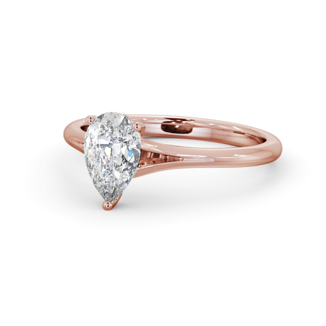 Pear Diamond Engagement Ring 9K Rose Gold Solitaire - Melia ENPE30_RG_FLAT