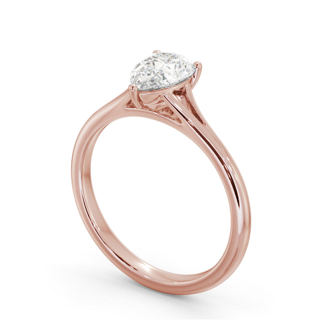 Pear Diamond Engagement Ring 9K Rose Gold Solitaire - Melia ENPE30_RG_SIDE