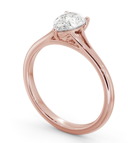 Pear Diamond Floating Head Design Engagement Ring 18K Rose Gold Solitaire ENPE30_RG_THUMB1