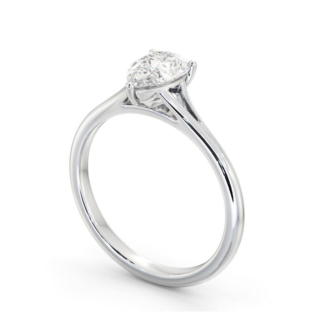 Pear Diamond Engagement Ring Platinum Solitaire - Melia ENPE30_WG_SIDE