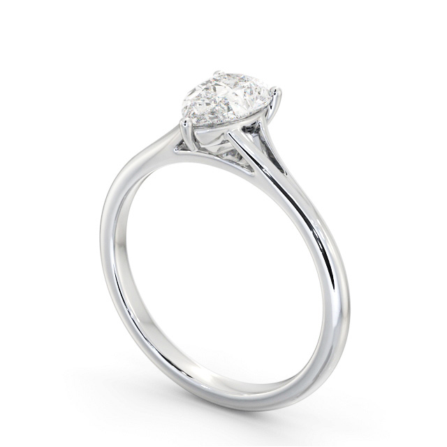 Pear Diamond Engagement Ring 9K White Gold Solitaire - Melia ENPE30_WG_SIDE