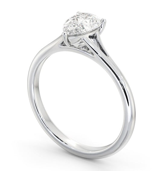 Pear Diamond Floating Head Design Engagement Ring Platinum Solitaire ENPE30_WG_THUMB1