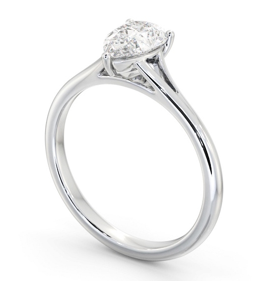 Pear Diamond Floating Head Design Engagement Ring Palladium Solitaire ENPE30_WG_THUMB1