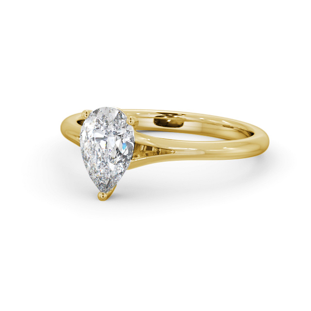 Pear Diamond Engagement Ring 18K Yellow Gold Solitaire - Melia ENPE30_YG_FLAT