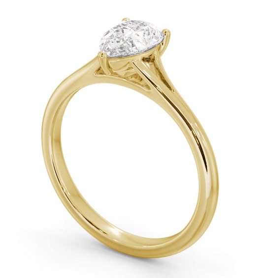 Pear Diamond Floating Head Design Engagement Ring 18K Yellow Gold Solitaire ENPE30_YG_THUMB1 