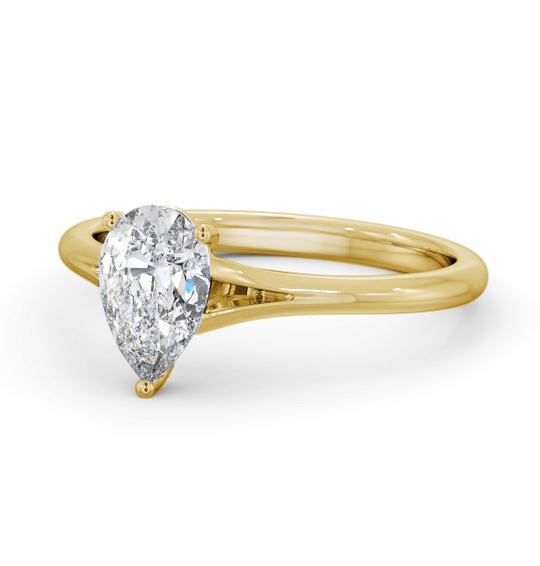 Melia Pear Diamond Engagement Ring Three Claw Split Band ENPE30_YG_THUMB2 