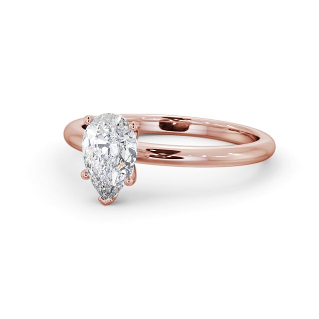 Pear Diamond Engagement Ring 9K Rose Gold Solitaire - Blair ENPE31_RG_FLAT