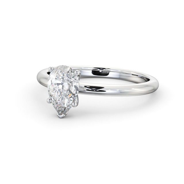 Pear Diamond Engagement Ring Platinum Solitaire - Blair ENPE31_WG_FLAT