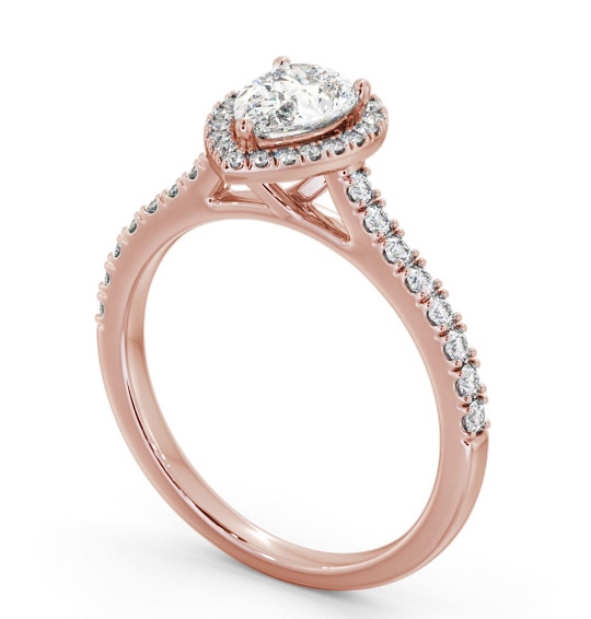 Halo Pear Diamond Classic Engagement Ring 9K Rose Gold ENPE32_RG_THUMB1