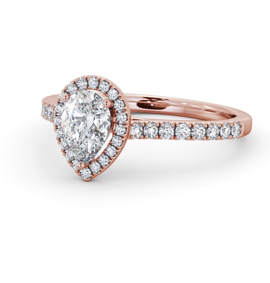  Halo Pear Diamond Engagement Ring 18K Rose Gold - Simonne ENPE32_RG_THUMB2 