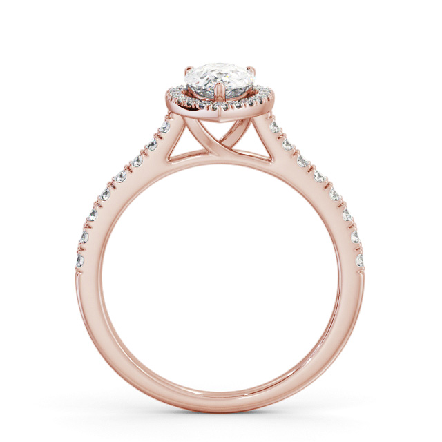 Halo Pear Diamond Engagement Ring 9K Rose Gold - Simonne ENPE32_RG_UP