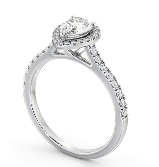 Halo Pear Diamond Classic Engagement Ring 9K White Gold ENPE32_WG_THUMB1