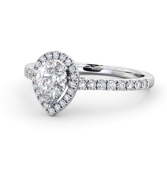  Halo Pear Diamond Engagement Ring 18K White Gold - Simonne ENPE32_WG_THUMB2 