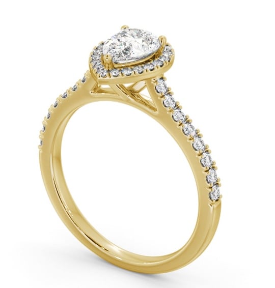 Halo Pear Diamond Classic Engagement Ring 18K Yellow Gold ENPE32_YG_THUMB1