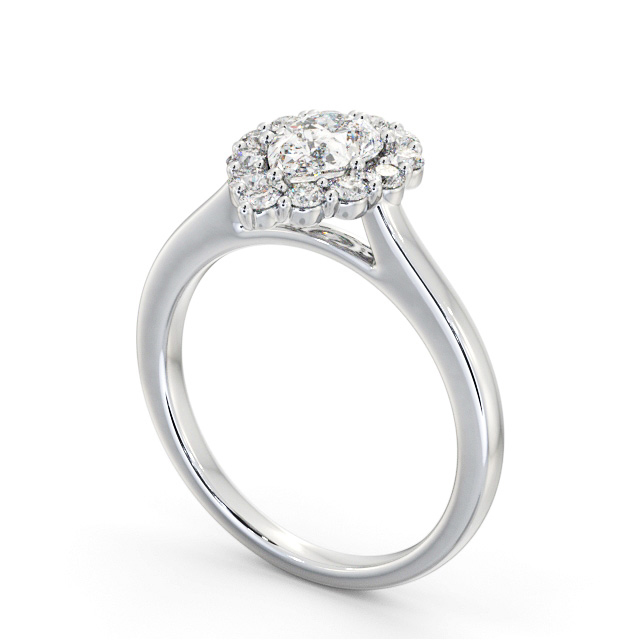 Halo Pear Diamond Engagement Ring 9K White Gold - Beverley ENPE33_WG_SIDE
