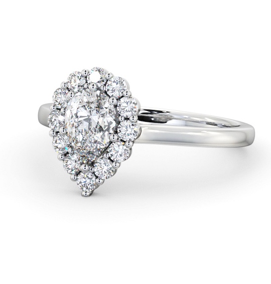 Halo Pear Diamond Elegant Style Engagement Ring 18K White Gold ENPE33_WG_THUMB2 