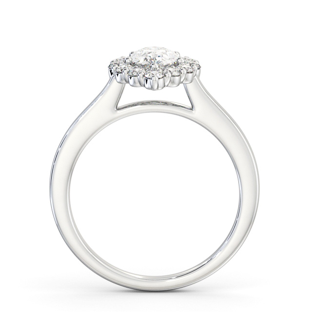 Halo Pear Diamond Engagement Ring 9K White Gold - Beverley ENPE33_WG_UP