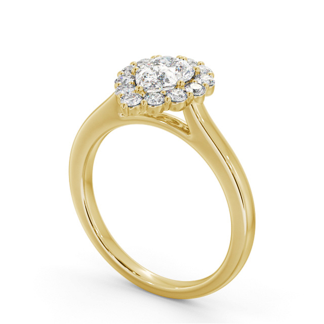 Halo Pear Diamond Engagement Ring 18K Yellow Gold - Beverley ENPE33_YG_SIDE