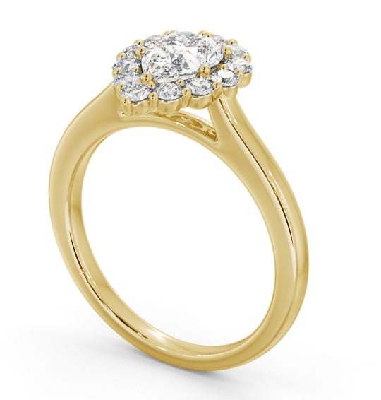  Halo Pear Diamond Engagement Ring 18K Yellow Gold - Beverley ENPE33_YG_THUMB1 