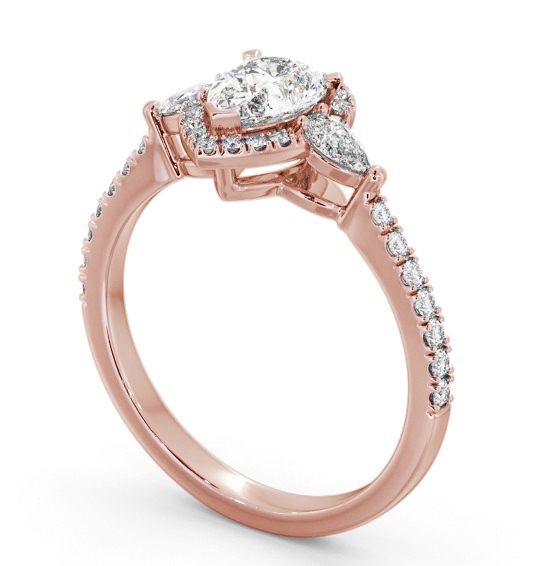 Halo Pear Diamond Engagement Ring 18K Rose Gold ENPE34_RG_THUMB1 
