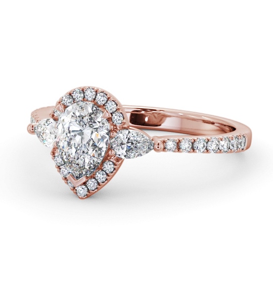 Halo Pear Diamond Engagement Ring 18K Rose Gold ENPE34_RG_THUMB2 