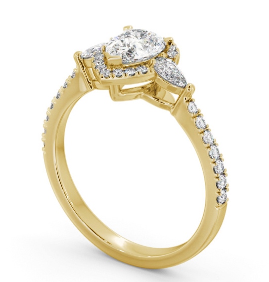 Halo Pear Diamond Engagement Ring 9K Yellow Gold ENPE34_YG_THUMB1