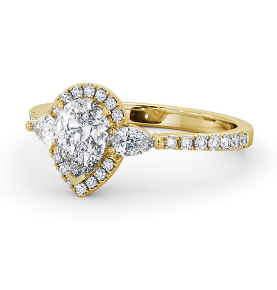  Halo Pear Diamond Engagement Ring 18K Yellow Gold - Skye ENPE34_YG_THUMB2 