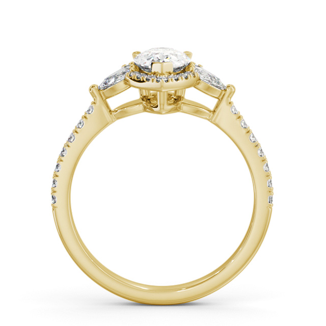 Halo Pear Diamond Engagement Ring 18K Yellow Gold - Skye ENPE34_YG_UP