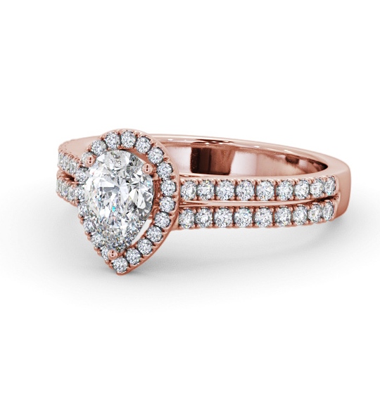  Halo Pear Diamond Engagement Ring 9K Rose Gold - Conway ENPE35_RG_THUMB2 
