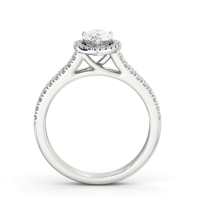 Halo Pear Diamond Engagement Ring 9K White Gold - Conway ENPE35_WG_UP