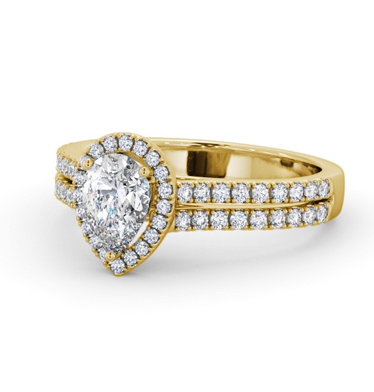  Halo Pear Diamond Engagement Ring 9K Yellow Gold - Conway ENPE35_YG_THUMB2 