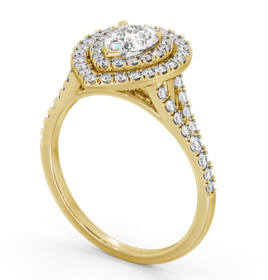 Halo Pear Diamond Engagement Ring 18K Yellow Gold - Larson ENPE36_YG_THUMB1