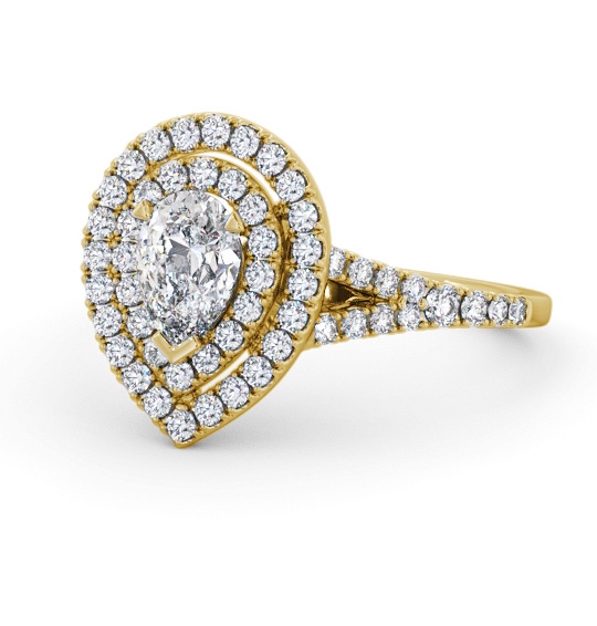  Halo Pear Diamond Engagement Ring 18K Yellow Gold - Larson ENPE36_YG_THUMB2 