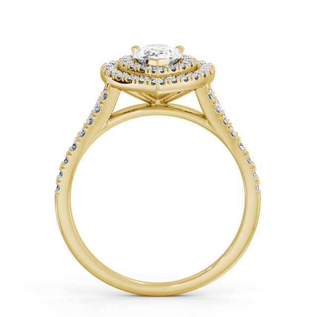 Halo Pear Diamond Engagement Ring 18K Yellow Gold - Larson ENPE36_YG_UP