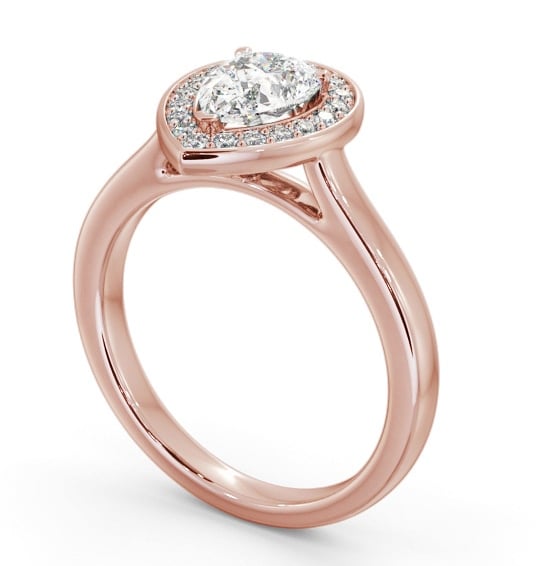 Halo Pear Diamond Engagement Ring 18K Rose Gold - Rosalba ENPE37_RG_THUMB1 
