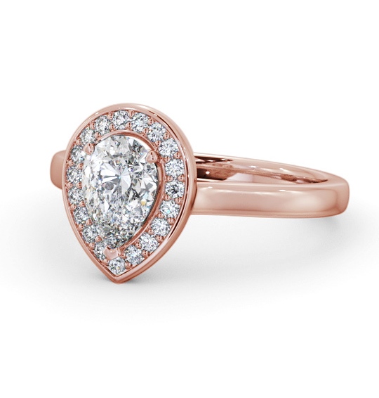 Pear Diamond with A Channel Set Halo Engagement Ring 18K Rose Gold ENPE37_RG_THUMB2 
