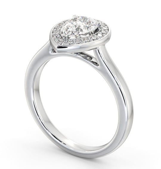  Halo Pear Diamond Engagement Ring 18K White Gold - Rosalba ENPE37_WG_THUMB1 
