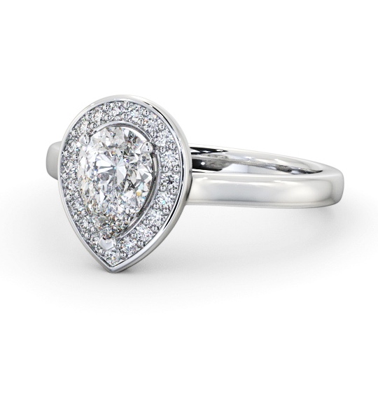  Halo Pear Diamond Engagement Ring 18K White Gold - Rosalba ENPE37_WG_THUMB2 