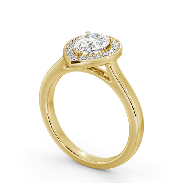 Halo Pear Diamond Engagement Ring 18K Yellow Gold - Rosalba
