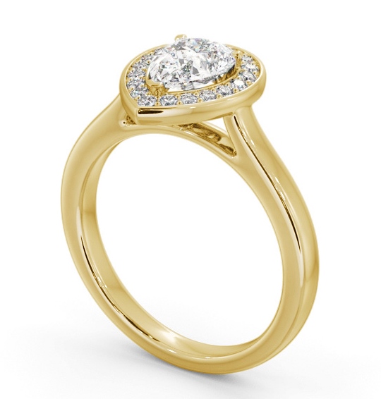 Pear Diamond with A Channel Set Halo Engagement Ring 9K Yellow Gold ENPE37_YG_THUMB1