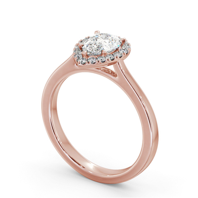 Halo Pear Diamond Engagement Ring 9K Rose Gold - Aneeka ENPE38_RG_SIDE