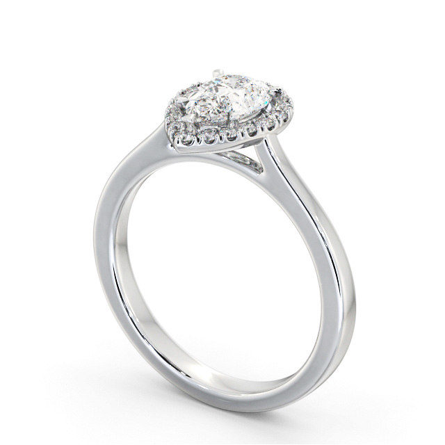 Halo Pear Diamond Engagement Ring Palladium - Aneeka ENPE38_WG_SIDE